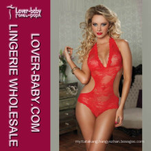 Women Lace Night Sleepwear Pajama Red Lingerie (L8092)